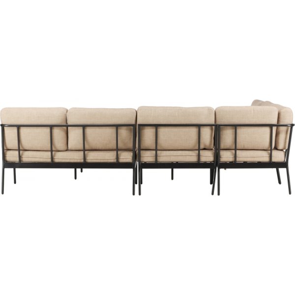 Groupe de canapés d'angle Pehnna - Noir/beige sable Groupe de canapés d'angle Pehnna - Noir/beige sable