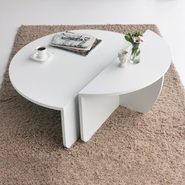 Table basse podium 90 x 90 cm - Blanc