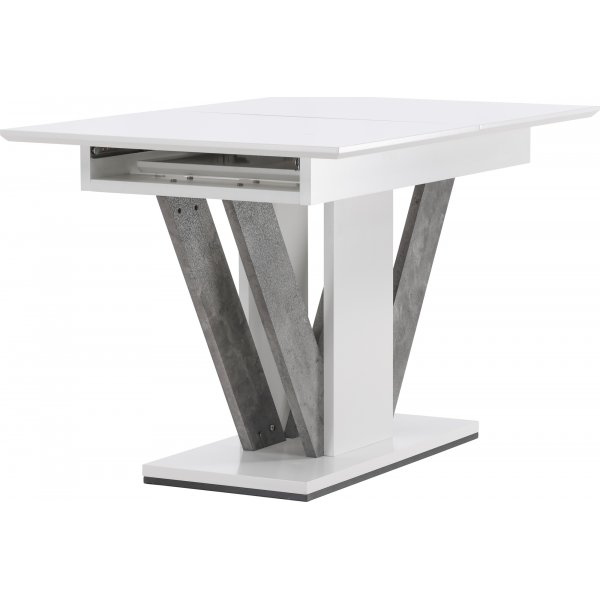 Table à manger Disa 120-160 x 80 cm - Gris/blanc Table à manger Disa 120-160 x 80 cm - Gris/blanc