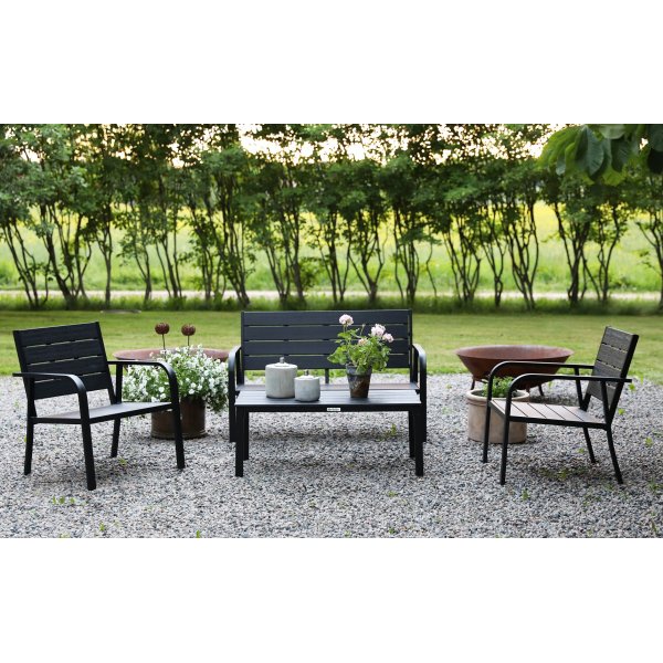 Alesund svart Loungegrupp för uteplatsen Alesund svart Loungegrupp för uteplatsen