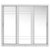 Mervyn vit garderob med spegel och inredning - Bredd 250 cm