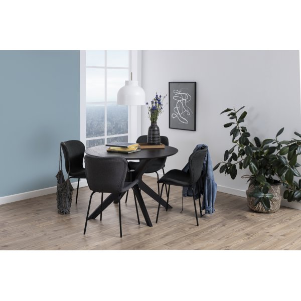 Chaise de salle  manger Batilda - Gris/noir