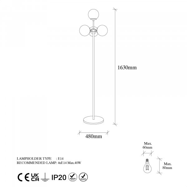Akkas golvlampa opal - Vintage Akkas golvlampa opal - Vintage