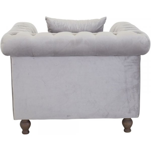 Churchill chesterfieldfåtölj - Ljusgrå sammet Churchill chesterfieldfåtölj - Ljusgrå sammet