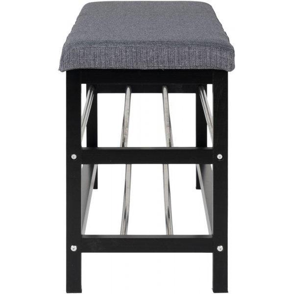 Padova bnk med hyllplan - Gr/svart