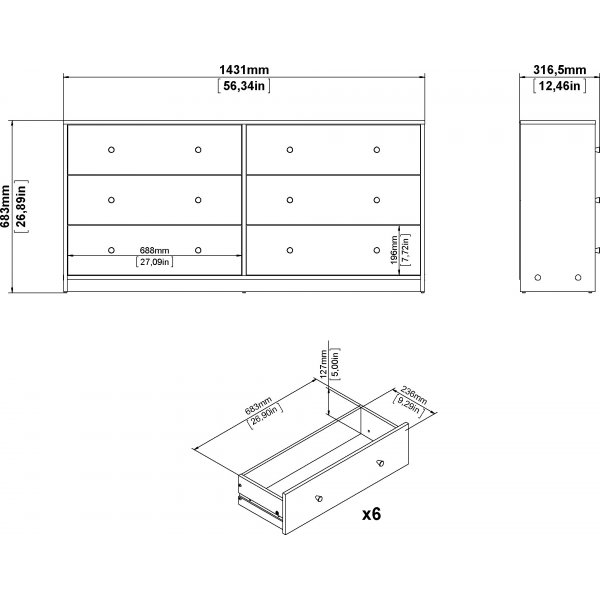 May vit byr� med 6 l�dor + M�beltassar