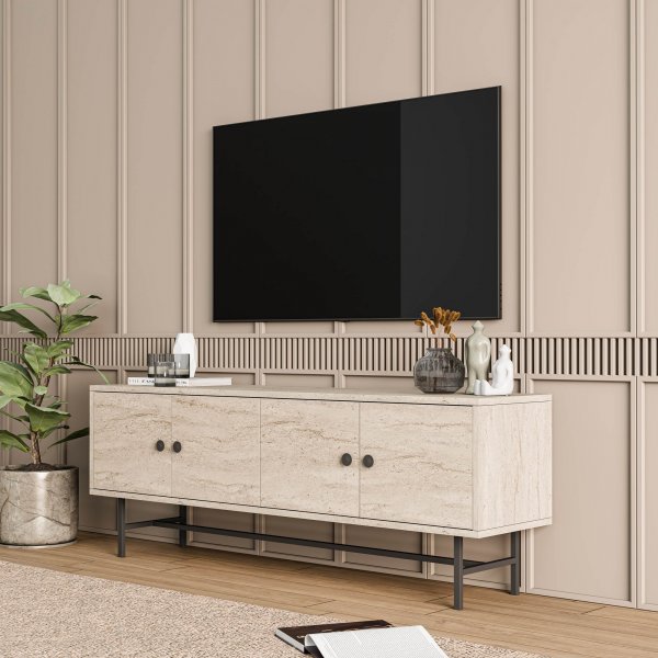 Diamond TV-bnk - Travertin