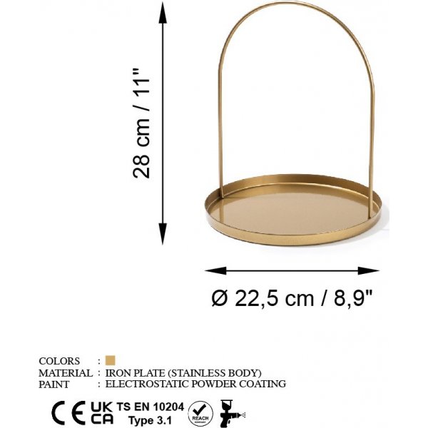 Plat de décoration Kos - Or Plat de décoration Kos - Or