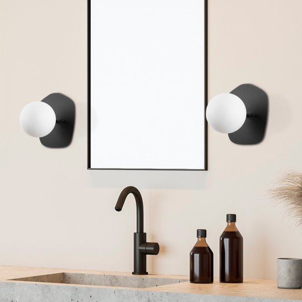 Well wandlamp 11680 - Zwart/wit