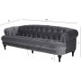 Oxford deluxe chesterfield 3-sits soffa i gr sammet