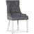 Tuva stol Cleopatra (rygghandtag) - Grå Sammet | Vita ben + Möbelvårdskit för textilier