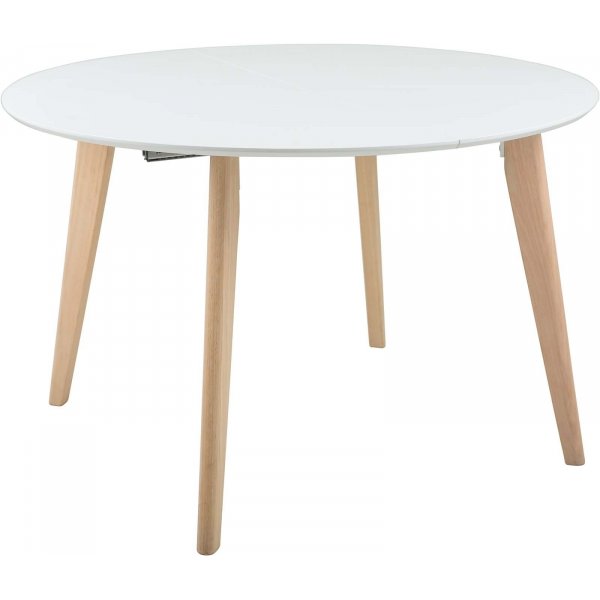 Table ā manger Fjälkestad Ø120 cm - Blanc/chęne Table ā manger Fjälkestad Ø120 cm - Blanc/chęne