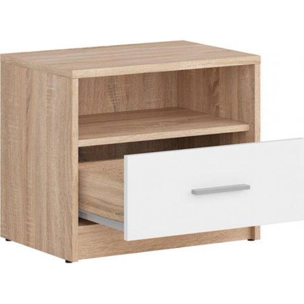 Table de chevet Nepo Plus - Chêne clair/blanc Table de chevet Nepo Plus - Chêne clair/blanc