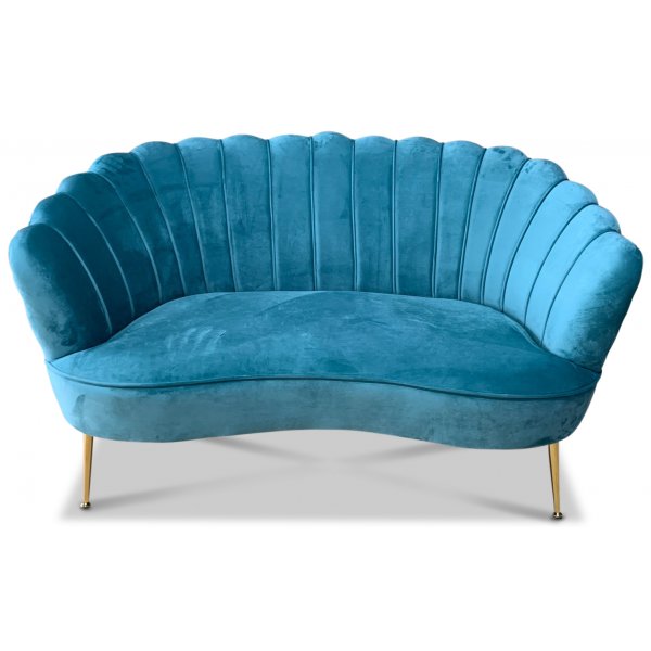 Snckan 2-sits soffa - Turkos sammet / Mssing