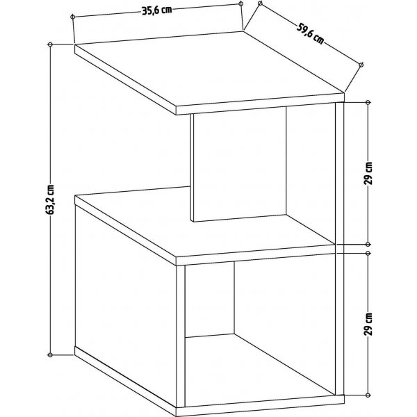 Larmon bijzettafel 59,6 x 35,6 cm - Wit
