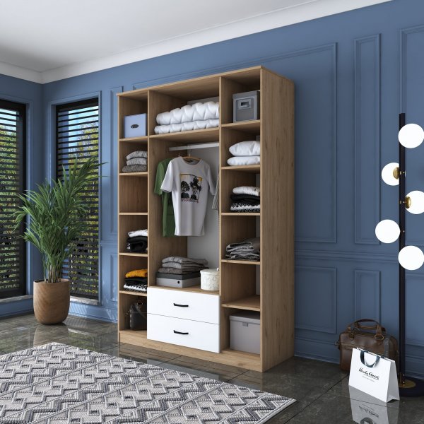 Baden garderob 12 - Valnöt/vit Baden garderob 12 - Valnöt/vit