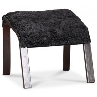 Lammet / Fashion fotpall i fårskinn scandinavian dark grey - Mörk valnöt Lammet / Fashion fotpall i fårskinn scandinavian dark grey - Mörk valnöt