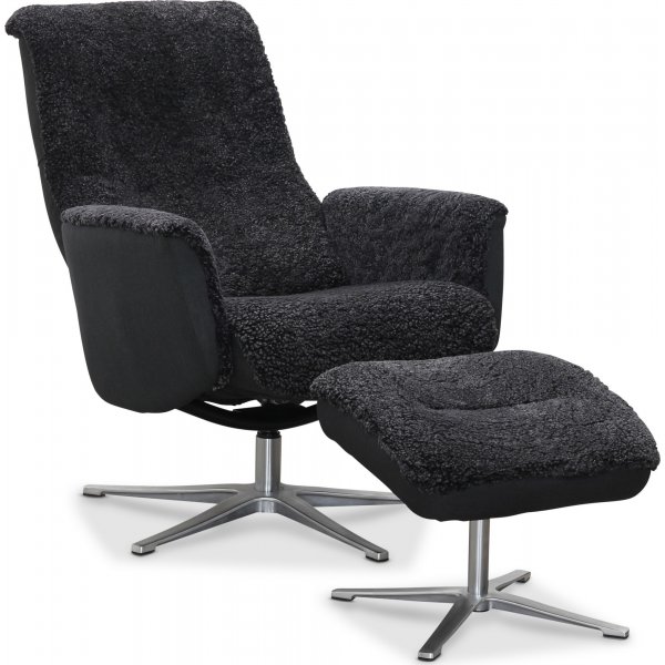 Paris ftlj med pall - Mrkgr frskinn