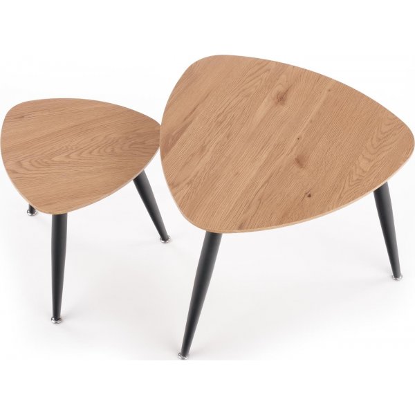 Table basse Adaline 40x40 | 60x60 cm - Chêne/noir Table basse Adaline 40x40 | 60x60 cm - Chêne/noir