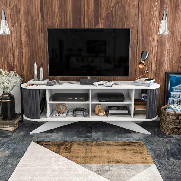 Banc multimédia Stormy - Blanc anthracite Banc multimédia Stormy - Blanc anthracite