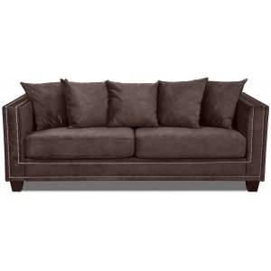 Tempel 3-sits soffa med nitar - Vintage brun sammet