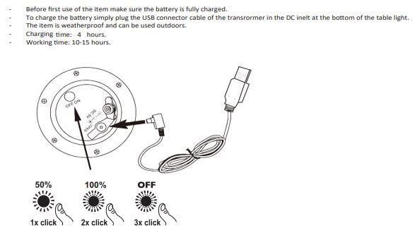 Tafellamp Cliff - Zwart/wit