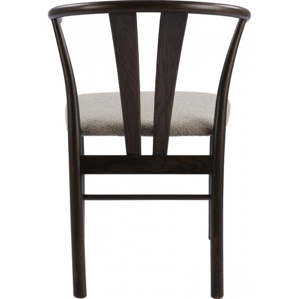 Jive brunbetsad matstol med dyna i beige bouclè Jive brunbetsad matstol med dyna i beige bouclè