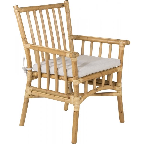 Fauteuil en cannage - Gris Clair/Naturel Fauteuil en cannage - Gris Clair/Naturel