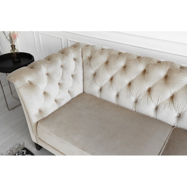 Soffa 3-sits Chesterfield beige - Milton + Textilrengöring för möbler Soffa 3-sits Chesterfield beige - Milton + Textilrengöring för möbler