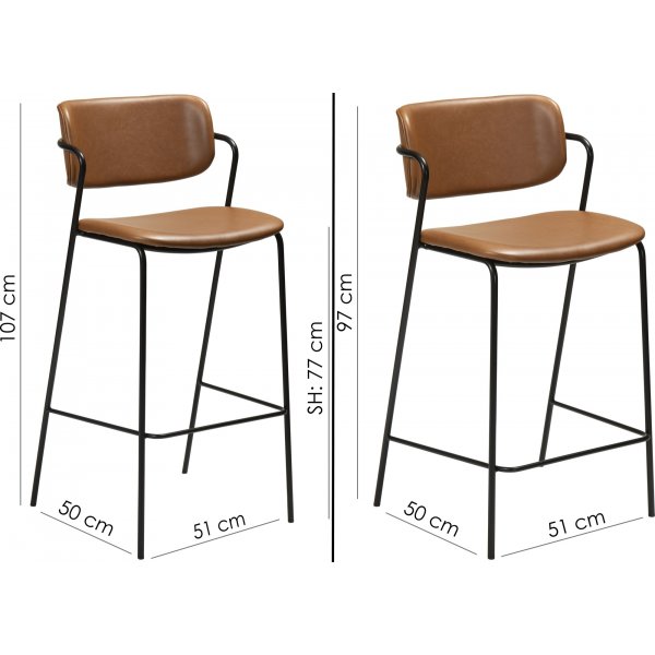 Tabouret de bar Zed - PU marron Tabouret de bar Zed - PU marron