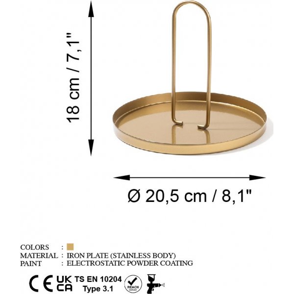 Assiette décorative Simi - Or Assiette décorative Simi - Or