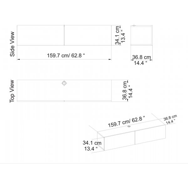 Banc multimédia Poling - Blanc Banc multimédia Poling - Blanc