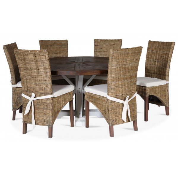 Tuva runt matbord Ø120 cm - Brun / Vit Tuva runt matbord Ø120 cm - Brun / Vit