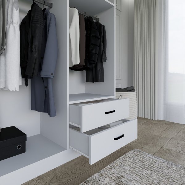 Armoire Yaman 120 x 45 x 180 cm Variante B - Blanc mat Armoire Yaman 120 x 45 x 180 cm Variante B - Blanc mat