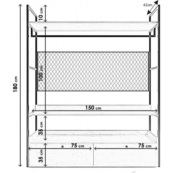 Meuble d'entrée Limbo 605 - Chêne Meuble d'entrée Limbo 605 - Chêne