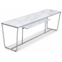 Stella mediabnk - Vit marmorerat glas / Kromat underrede