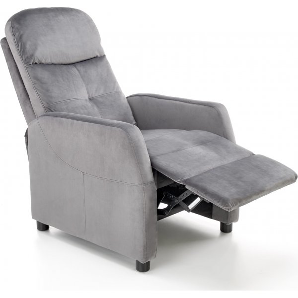 Reclinerfåtölj i grå sammet ställbar Reclinerfåtölj i grå sammet ställbar