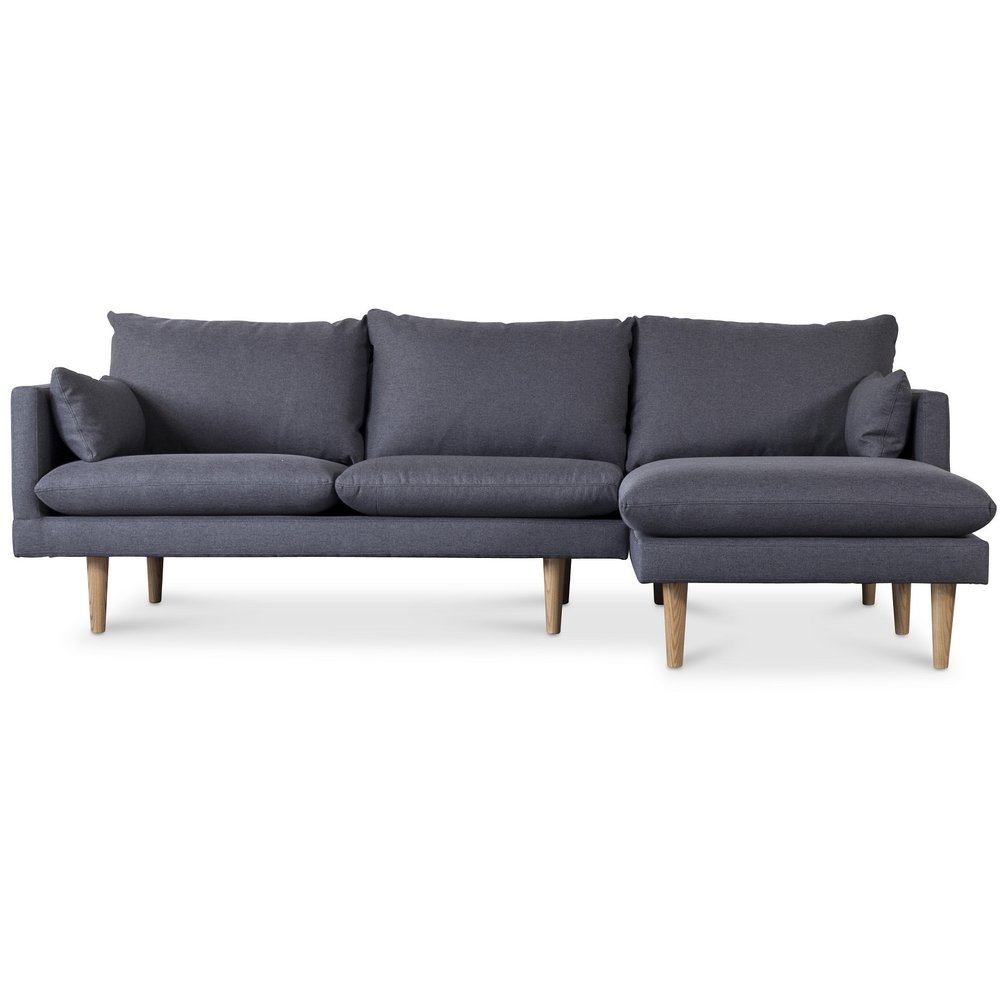 Kleo soffa med divan - Mörkgrå - Tygsoffor, Soffor