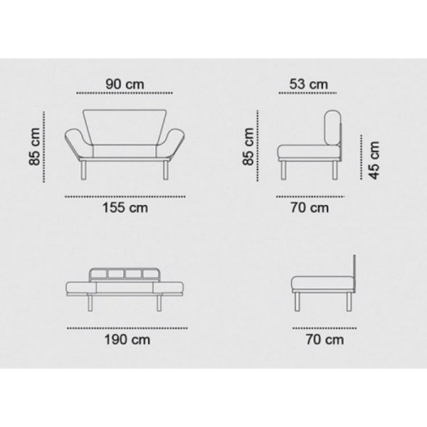 Nitta 2-sits bäddsoffa - Petroleumblå Nitta 2-sits bäddsoffa - Petroleumblå
