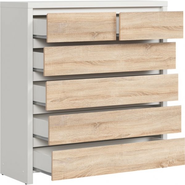 Kaspische ladekast 104,5 x 112 cm - Wit/sonoma eiken Kaspische ladekast 104,5 x 112 cm - Wit/sonoma eiken