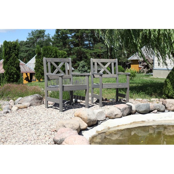 Fauteuil d'extrieur Bollns - Gris + Dtachant pour meubles