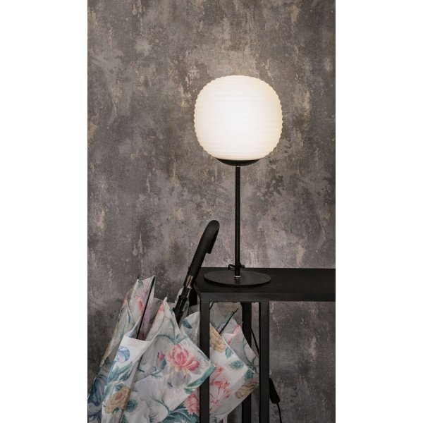 Rille bordslampa - Svart/opalvit