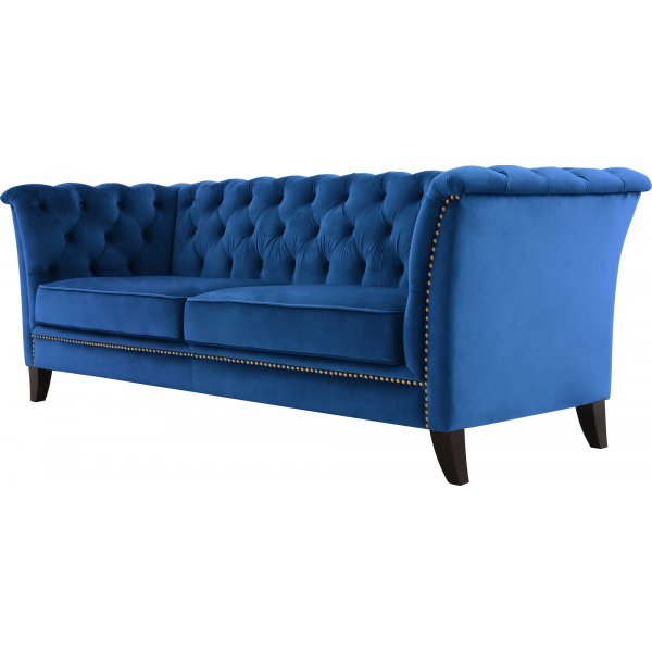 Bank 3-zits Chesterfield Blauw - Milton + Vlekverwijderaar voor meubels