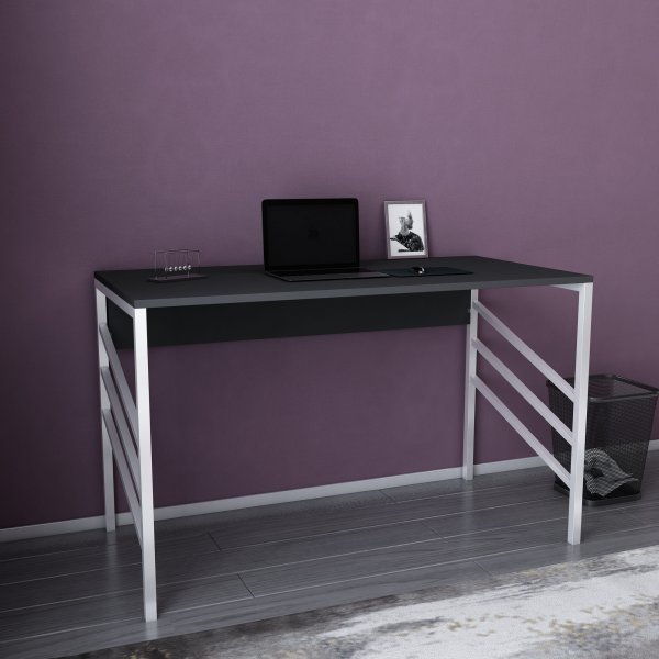 Bureau Joséphine 120 x 60 cm - Blanc/anthracite Bureau Joséphine 120 x 60 cm - Blanc/anthracite