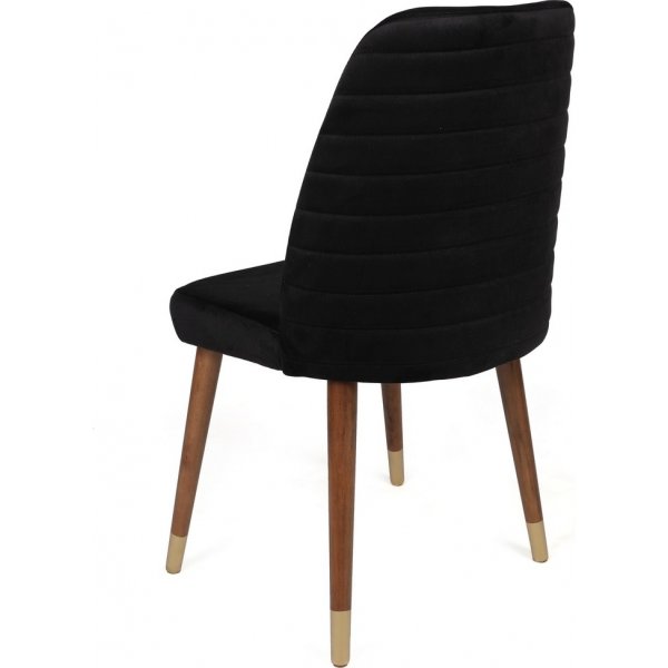 Ensemble de chaises de salle à manger Hugo - Noir/noyer/or Ensemble de chaises de salle à manger Hugo - Noir/noyer/or