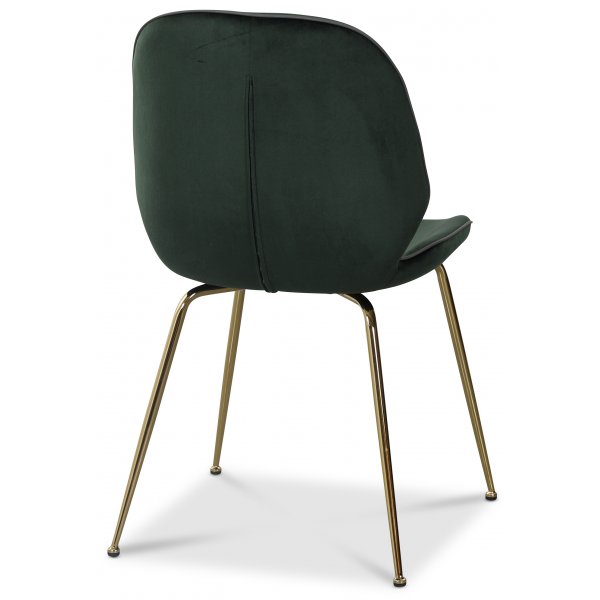 Deco velvet stol - Grn / Mssing