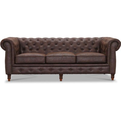 Chesterfield Cambridge 3-sits soffa - Vintage tyg + Mbelvrdskit fr textilier