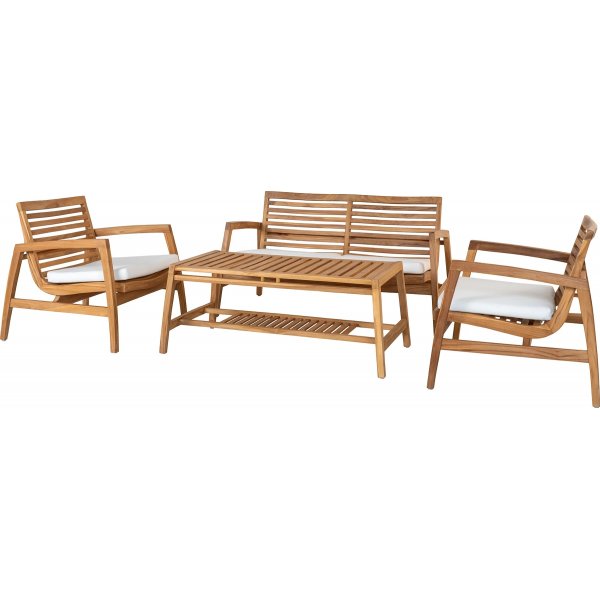 Santander loungegrupp - Teak/vit Santander loungegrupp - Teak/vit