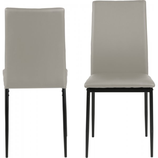 Chaise de salle à manger Demina - PU gris clair Chaise de salle à manger Demina - PU gris clair