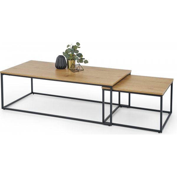 Table basse Palin 55x60 | 120x55 cm - Chne/noir